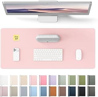 YSAGi Leather Desk Protector, Office Mat, Large Mouse Mat, Non-Slip PU Leather Blotter, Laptop Pad, Waterproof Writing Pad for Office and H...
